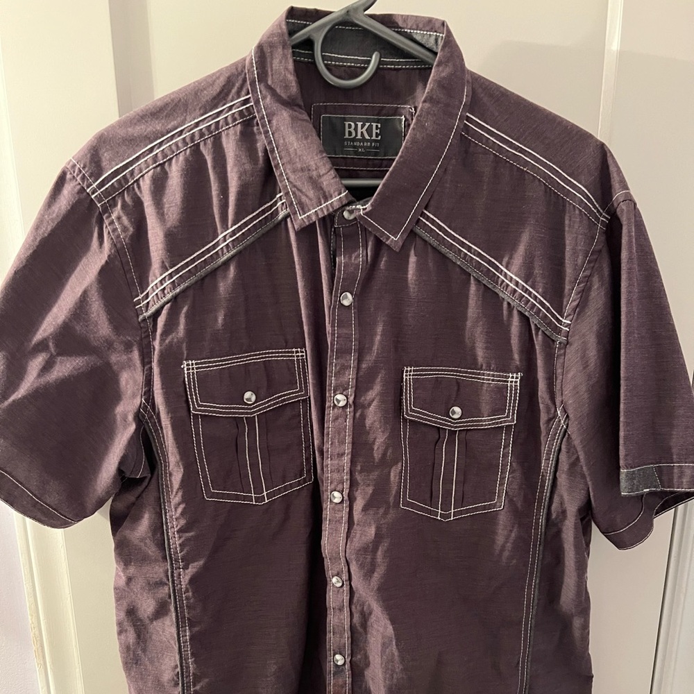 Purple shirt sleeve button up - standard fit